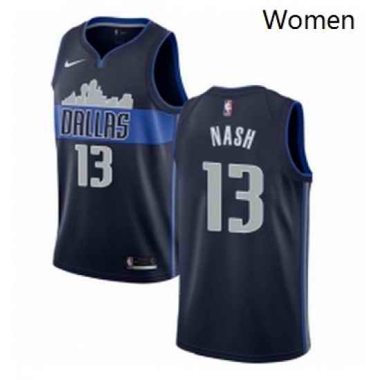 Womens Nike Dallas Mavericks 13 Steve Nash Authentic Navy Blue NBA Jersey Statement Edition